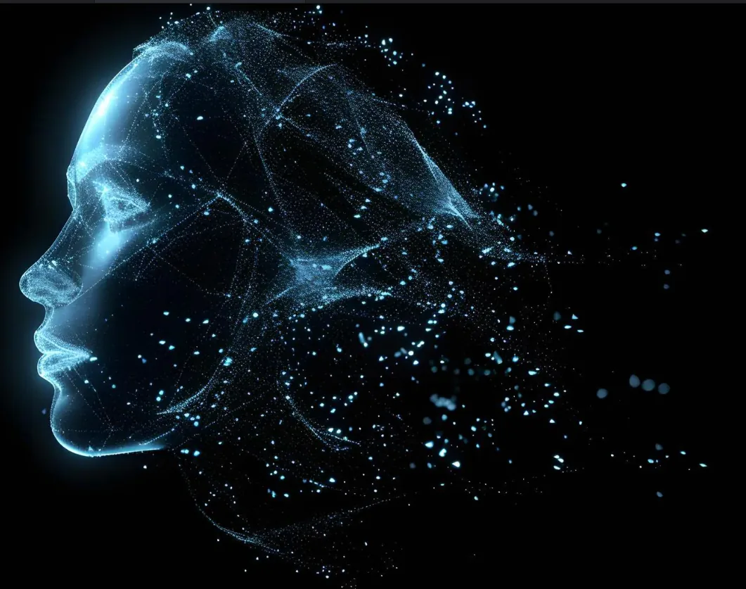 Cabeza holográfica IA — Cumbre Valtrion Núcleo Neural